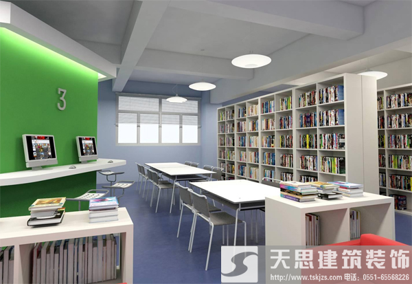 合肥裝飾公司圖書館設(shè)計書香四溢暢游書的海洋